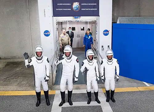 Crew-7 astronauts prior to launch