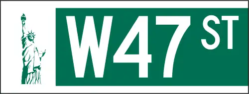 Sign installed in Midtown Manhattan, New York City