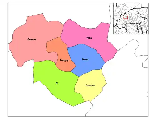 Toma Department location in the province