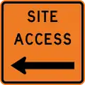 Works site access on left