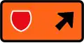 Detour - follow state highway shield (veer right)