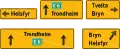 Portal guide[N 6] Used on portals. Shows which destination a lane is intended for.