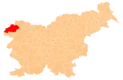 Location of the Municipality of Bovec in Slovenia