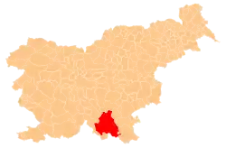 Location of the Municipality of Kočevje in Slovenia