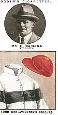 Fred Darling and Lord Woolavington's racing colours from Trainers And Owners Colours by Ogden's 1925