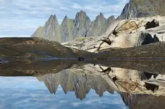 Okshornan peaks viewed from Tungeneset