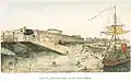 Fort William, River Face 1786 (from a coloured engraving by Thomas Daniell).