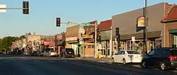 Several blocks of one- and two-story storefronts