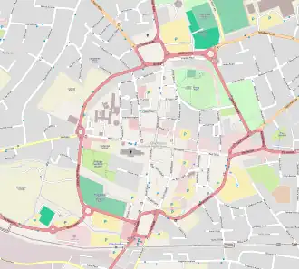 Chichester Castle is located in Chichester city centre