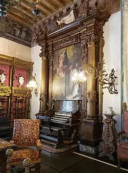 Organ located in the living room.