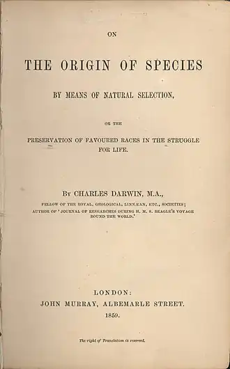 Darwin's On the Origin of Species