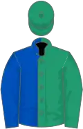 Emerald green and royal blue