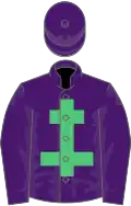Purple, Emerald Green Cross of Lorraine