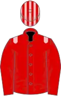 Red, pink epaulettes, striped cap
