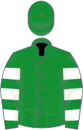 Green, white hooped sleeves
