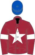 Maroon, white star and armlet, royal blue cap