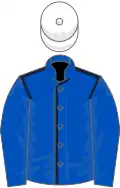 Royal blue, dark blue seams, white cap