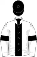 White, black hoop, armlets and cap