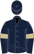 Dark blue, beige armlets