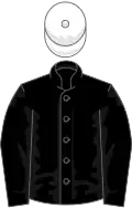 Black, white cap