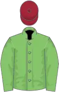 Light green, maroon cap