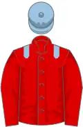 Red, light blue epaulets and cap