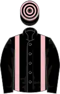 Black, Pink braces, hooped cap