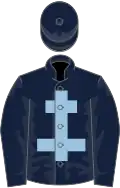 Dark blue, light blue cross of lorraine
