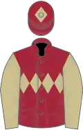 Maroon, Beige triple diamond, sleeves and diamond on cap