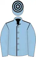 Light Blue, Black seams, Light Blue sleeves, hooped cap