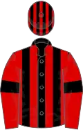 Black and Red stripes, Red sleeves, Black armlets