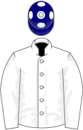 White, dark blue cap, white spots