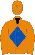 Tangerine, royal blue diamond