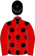 Red, Black spots, Red sleeves, Black cap