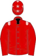 Red, pink epaulettes, red cap, pink stars