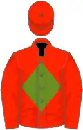 Scarlet, drab diamond, scarlet cap
