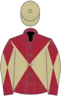 Maroon and Beige diabolo, Beige cap