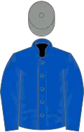Royal blue, grey cap