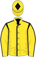 Yellow, blue seams and diamond on cap