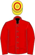 Red, yellow cap, red hoop