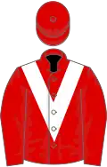 Red, white chevron, red cap