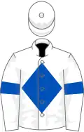 White, royal blue diamond and armlets