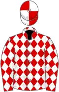 Red and white diamonds, quartered cap