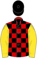 yellow, black hoops, emerald green stripes, Yellow sleeves, Black cap