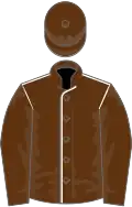 Brown, white seams on body