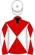Red and white diabolo, white cap