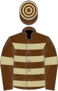 Brown, beige hoops and armlets, hooped cap