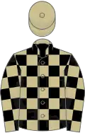 Beige and black check, beige cap