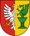 The coat of arms of the Otwock County used since 2008.