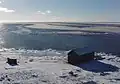 Vilsandi Station, rescue boat house in winter